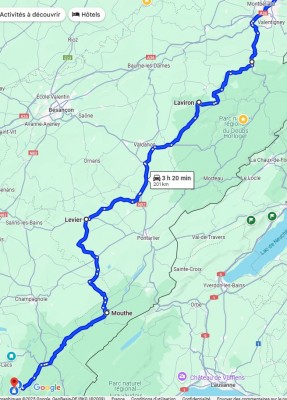 Itinéraire touristique Doubs / Jura