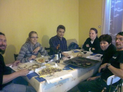 premier repas charentais chez Francky, avec la fameuse entrecote de Scale...