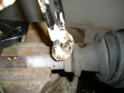 découpe du collier à la tenaille