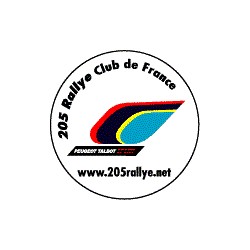 Macaron autocollant "205 RCF"