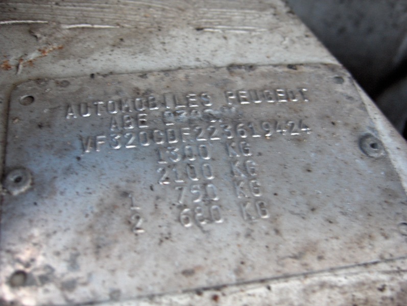 Sa Plaque d'identication d'origine